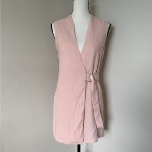Blush Pink Sleeveless Wrap Dress